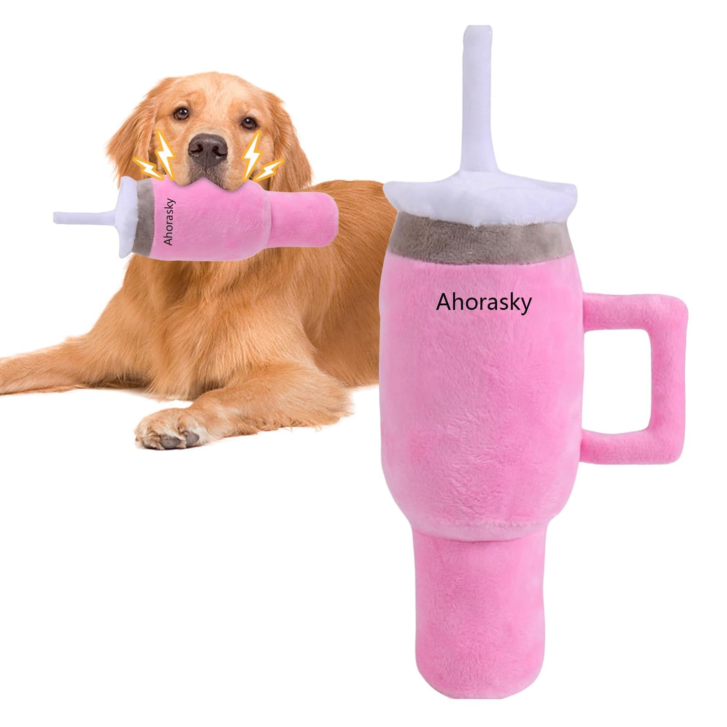 Ahorasky Cute Squeaky Dog Toys Cup - Soft Tumbler Funny Dog Toys