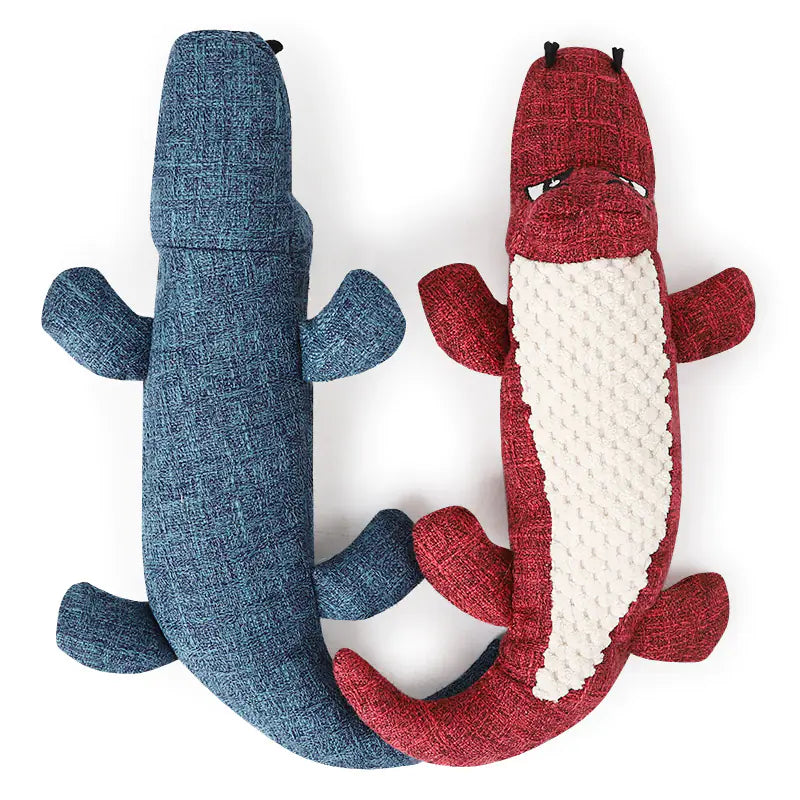 Plush Sound Pet Toy - Realistic Crocodile Design