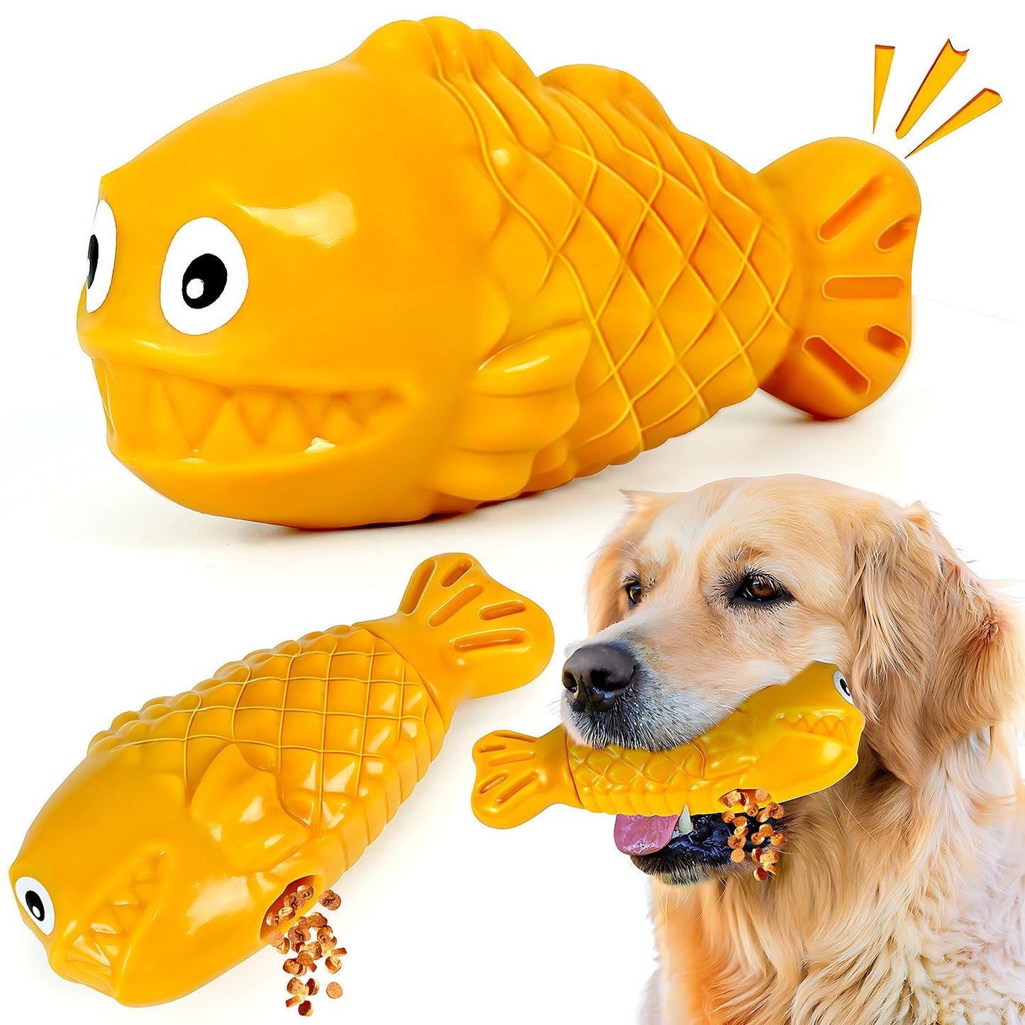 OSORD Squeaky Dog Toys for Aggressive Chewers Treat Dispensing Dog Toys