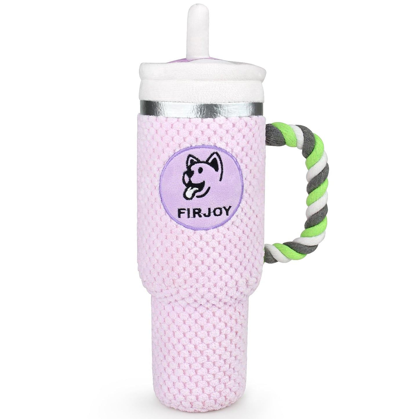 FIRJOY Funny Dog Toys - Cute Stanley-Shaped Cup Squeaky Dog Toy