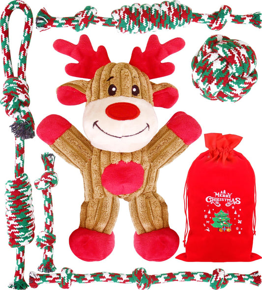 Christmas Dog Toys 7 Pack Dog Rope Toy