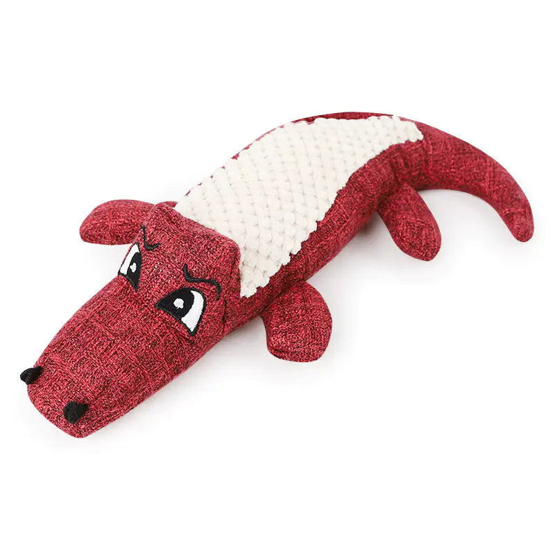 Plush Sound Pet Toy - Realistic Crocodile Design
