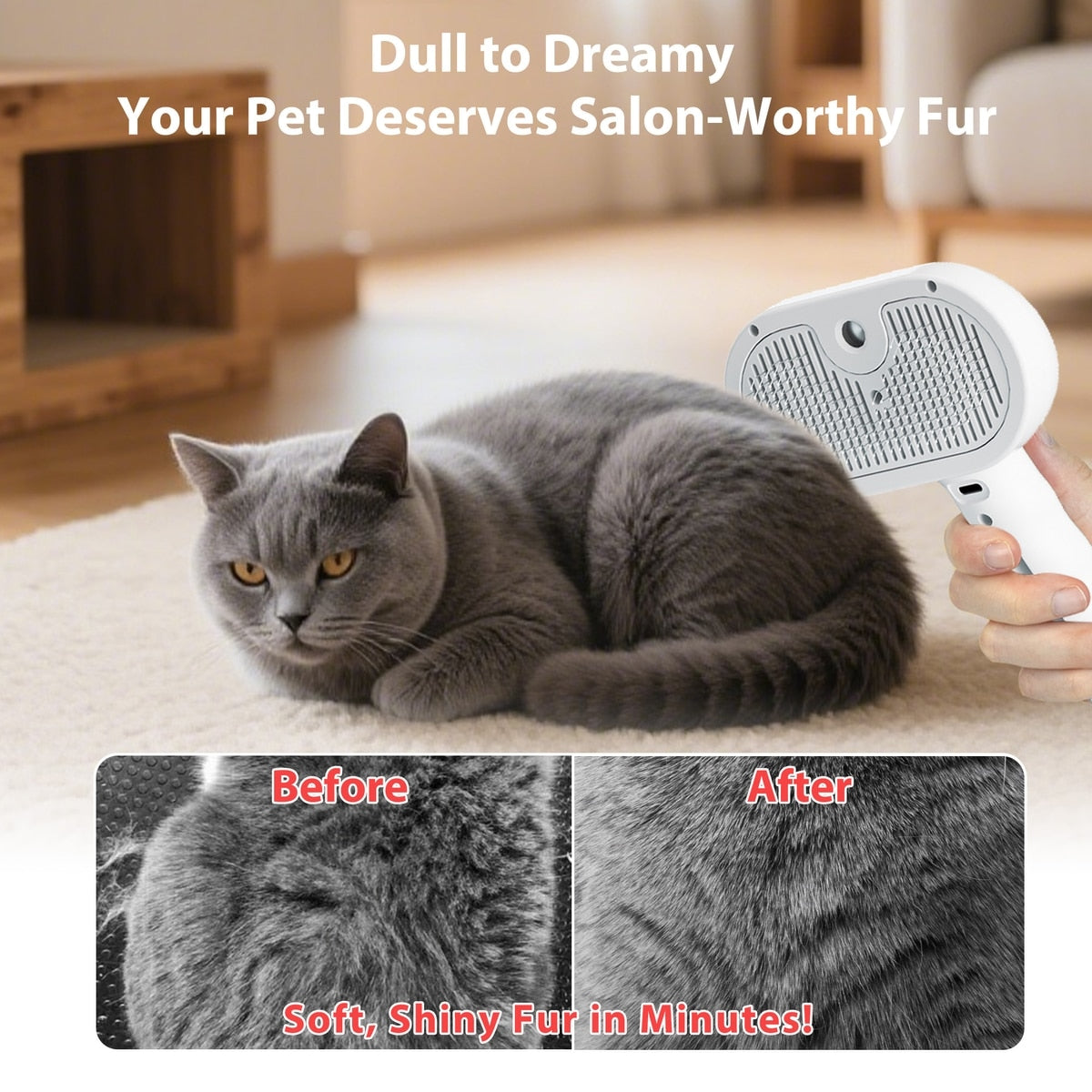 Pet Steam Hair Comb Brush
