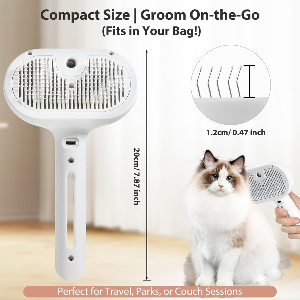 Pet Steam Hair Comb Brush