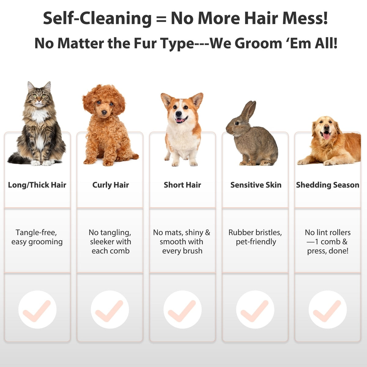 Pet Steam Hair Comb Brush