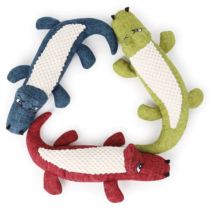 Plush Sound Pet Toy - Realistic Crocodile Design