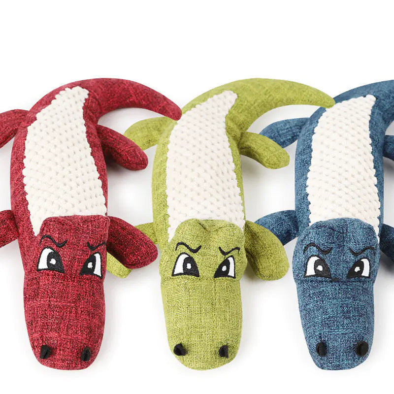 Plush Sound Pet Toy - Realistic Crocodile Design